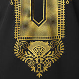 Chemise Africaine Longue Blanche Et Dorée