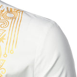 Chemise Africaine Longue Blanche Et Dorée