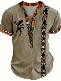 Chemise Henley Motif Africain