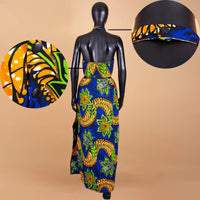 Set di pantaloncini 2 pezzi estivi in ​​stile africano per donna AFRIPRIDE Top senza maniche con volant + gonna alla caviglia Set da donna A1926004