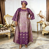Robe Africaine Guipure Manche Longue