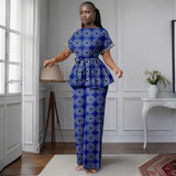 Ensemble Africain Imprimé À Col Slash