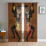 Double Rideaux Style Afrique Transparent