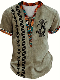Chemise Henley Motif Africain