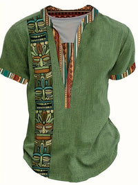 Chemise Henley Motif Africain