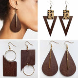 Boucle D’Oreille Africaine en Bois Vintage