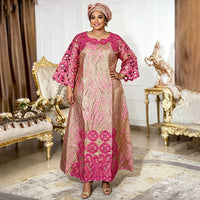 Robe Africaine Guipure Manche Longue