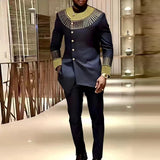Ensemble Africain Col Rond Brodé