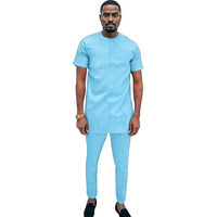 Ensemble Africain Coton Bleu Ciel