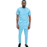 Ensemble Africain Coton Bleu Ciel