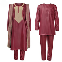 Ensemble Boubou Africain Homme Bordeaux