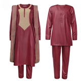 Ensemble Boubou Africain Homme Bordeaux