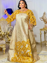Robe Africaine Guipure Manche Longue