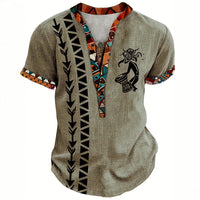 Chemise Henley Motif Africain