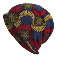 Bonnet Motif Africain Orange Rouge