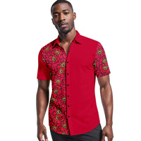 Chemise Manches Courtes Motif Africain