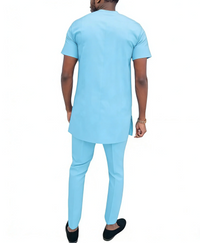 Ensemble Africain Coton Bleu Ciel