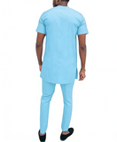 Ensemble Africain Coton Bleu Ciel