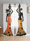 Rideau Voilage Motif Femme Africaine