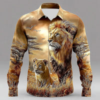 Chemise Africaine Motif Lion