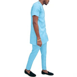 Ensemble Africain Coton Bleu Ciel