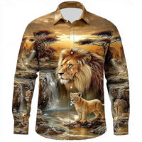 Chemise Africaine Motif Lion
