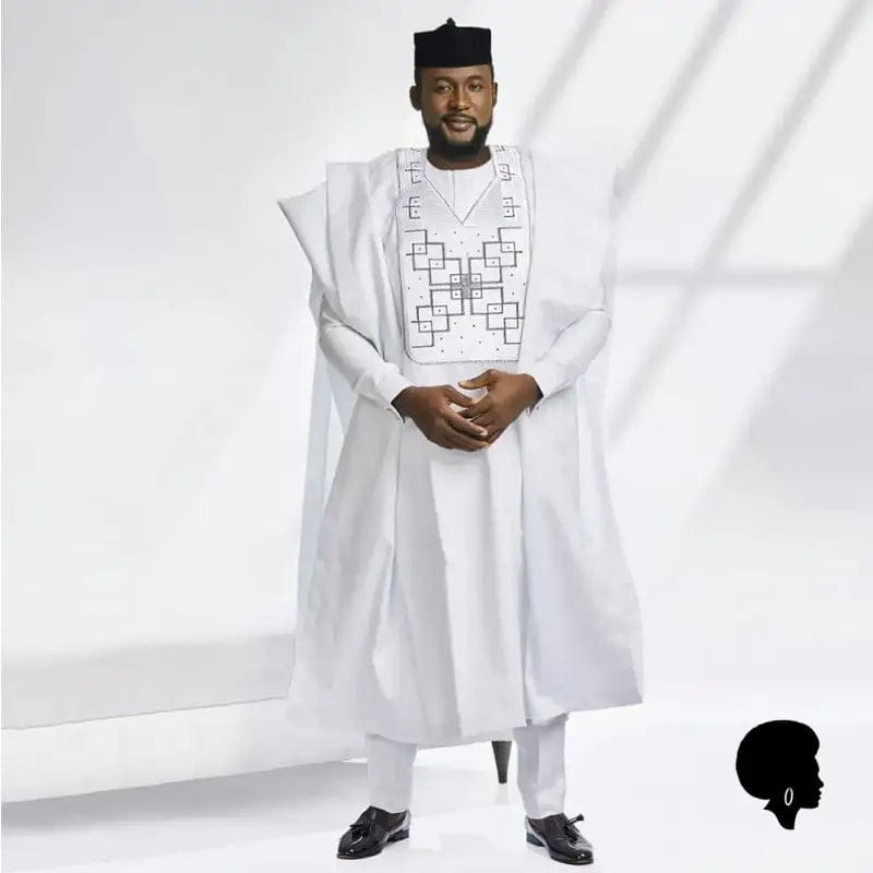 Boubou Bazin Blanc Homme