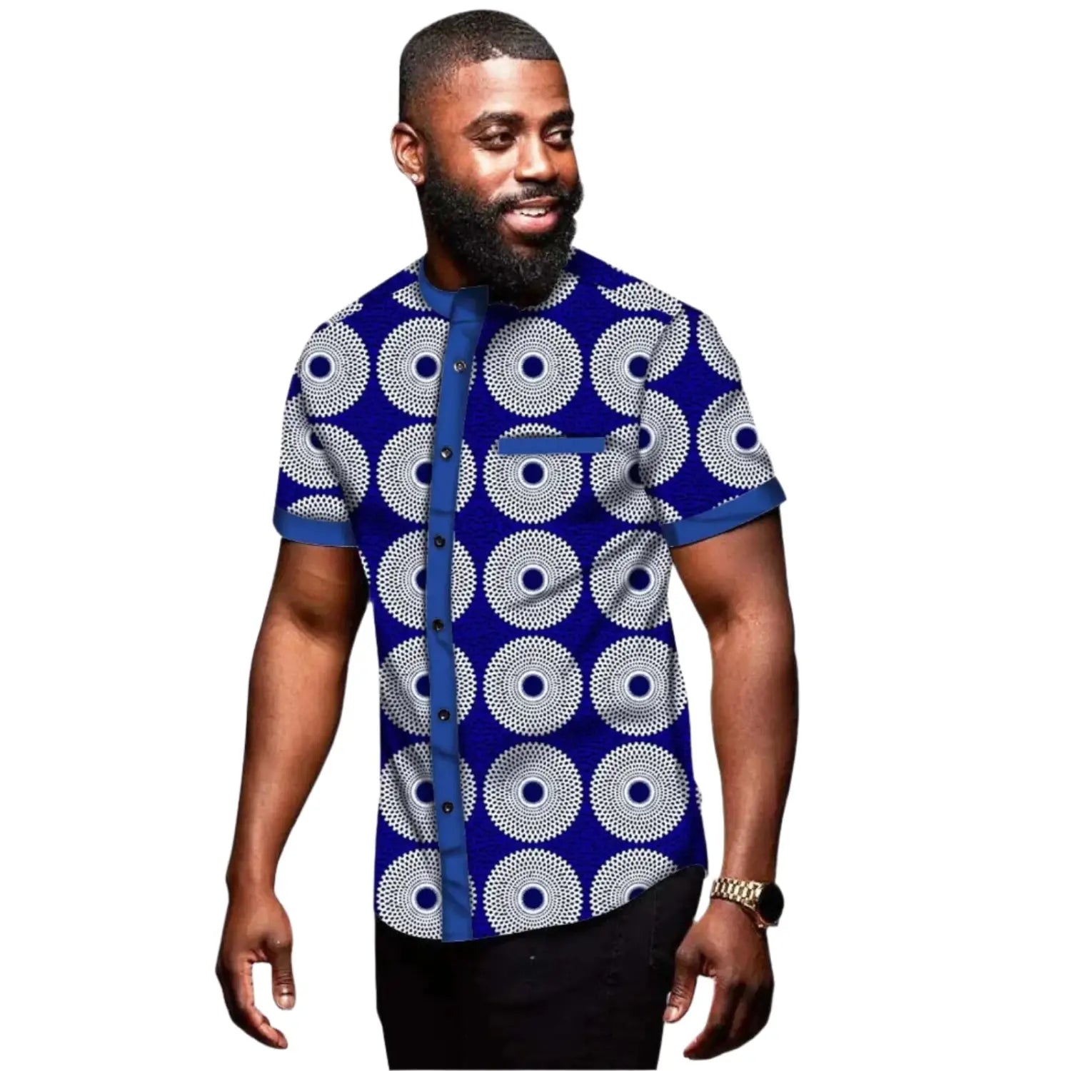 Chemise Manches Courtes Imprimé Africain