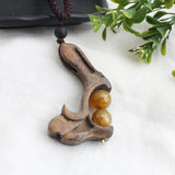 Ancien Collier Africain En Bois Artisanal