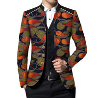 Blazer Africain Homme Orange Noir