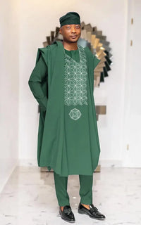 Boubou 3 Pieces Homme en Bazin Afro Elegance