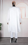 Boubou 3 Pièces Homme en Bazin Blanc