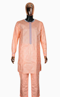 Boubou 3 Pièces Homme Saumon