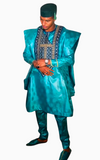 Boubou Africain Couple Turquoise
