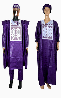 Boubou Africain Couple Violet