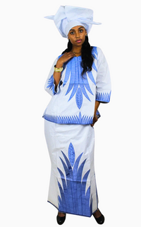 Boubou Africain Femme Bazin 2 pièces
