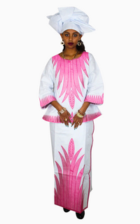 Boubou Africain Femme Bazin 2 pièces