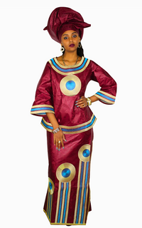 Boubou Africain Femme Col Rond