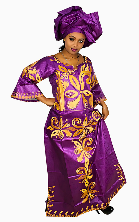 Boubou noir broderie dorée femme main image 0