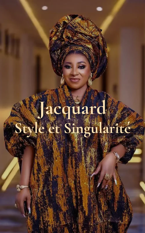 Boubou Africain Femme Jacquard Doré