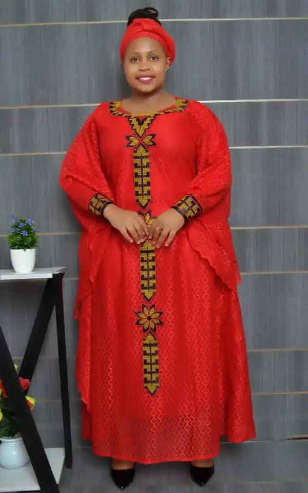 Boubou Africain Femme Rouge