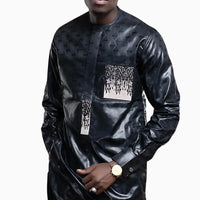 Boubou Africain Homme 2 Pièces Noir