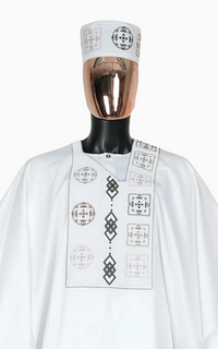 Boubou Africain Homme Blanc