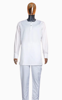 Boubou Africain Homme Blanc