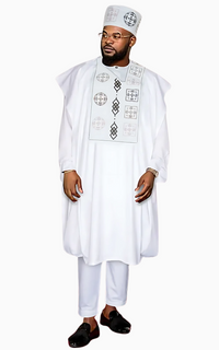 Boubou Africain Homme Blanc