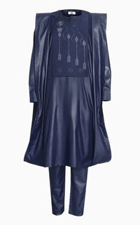 Boubou Africain Homme Bleu