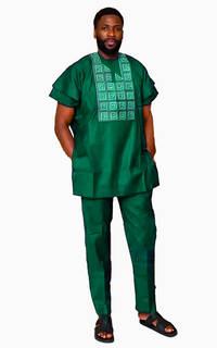 Boubou Africain Homme Manches Courtes