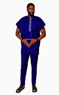Boubou Africain Homme Manches Courtes Tendance