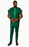 Boubou Africain Homme Manches Courtes Tendance