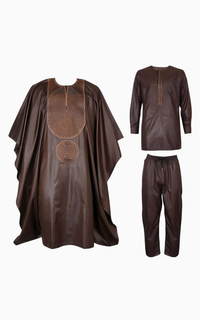 Boubou Africain Homme Marron